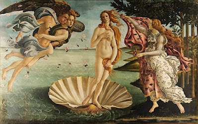 Nacimiento de Venus. Sandro Botticelli, 1485. Galeria Uffizi, Florencia (Italia). https://pinceladasdelpasado.blogspot.com/2023/01/el-olimpo-y-sus-dioses.html