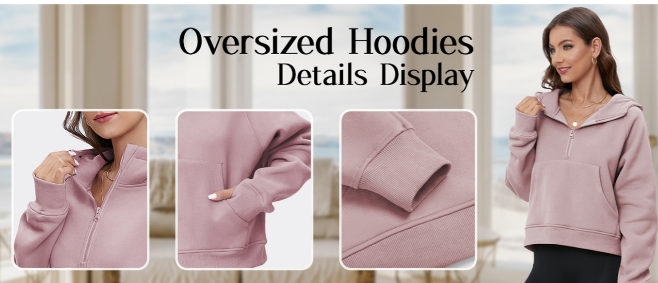 Elevate Your Winter Wardrobe:  Women's Cropped Hoodies and Quarter-Zip Fleece Pullovers in 2023