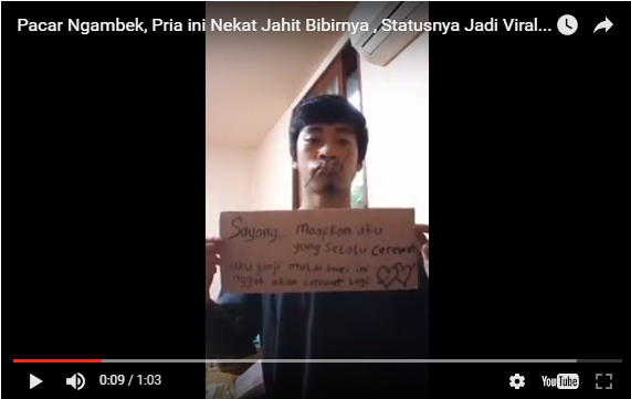 Pacar Ngambek Cowok Ini Jahit Mulutnya, Bukan Mendapat Perhatian Justru Dibully Ribuan Netizen