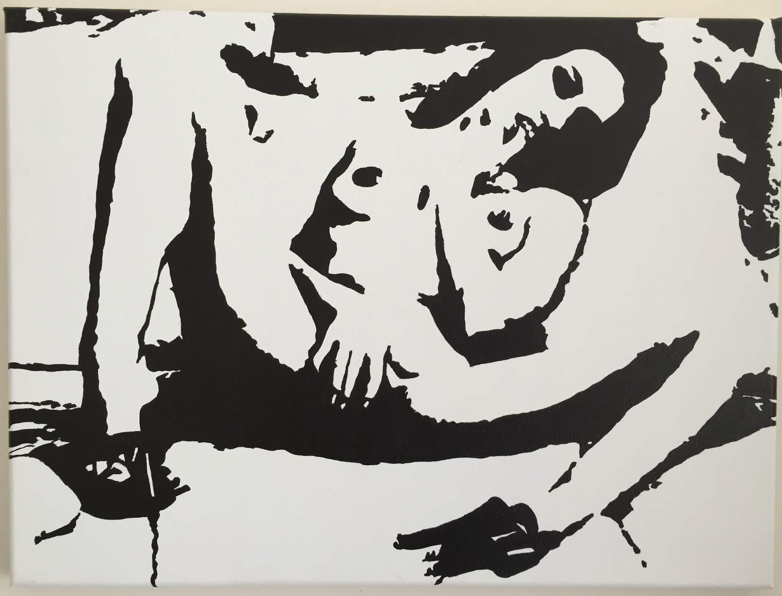 Woman on Bed Erotic black and white pop art EJ preston