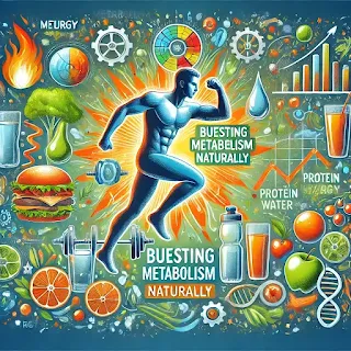 Here's the image that visually complements your post on boosting metabolism naturally. It features a healthy and vibrant person engaging in activities like strength training, drinking water, and enjoying a nutritious meal, with vibrant colors and symbols representing energy and metabolism. This should help enhance the overall appeal and message of your content. LattifEducation | https://lattifeducation.blogspot.com/
