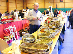 Basket weaver at the Saffron Fair, Preuilly sur Claise.  Indre et Loire, France. Photographed by Susan Walter. Tour the Loire Valley with a classic car and a private guide.