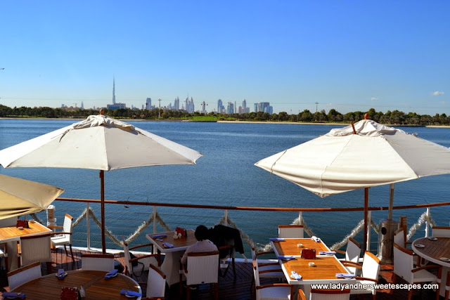 Panoramic view of Dubai skyline from Boardwalk