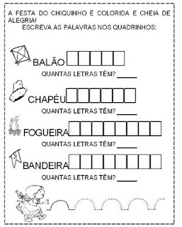 Resultado de imagem para atividades com letras de festa junina