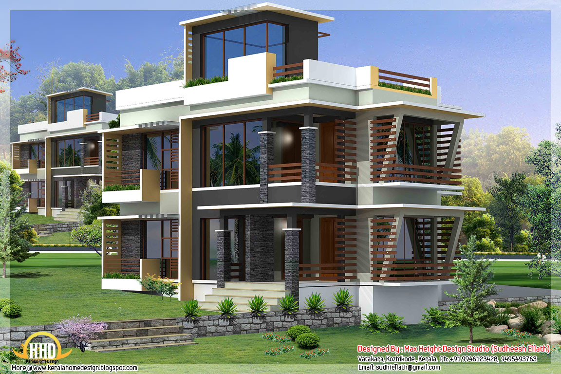3 Different Indian  house  elevations  Kerala home  design  