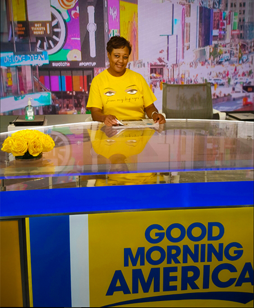 Janet on the set of Good Morning America