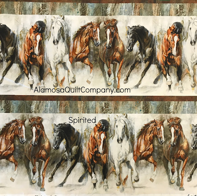 Spirited border print - with horses