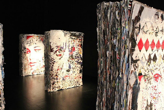 Exposition Fragments Urbains Vhils 104 Paris Street Art sculpture artiste