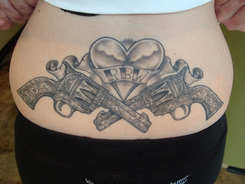 Gun Tattoos On Hips For Girls