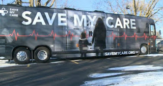 Blue save my care bus