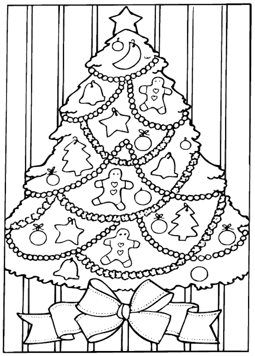 christmas tree coloring page