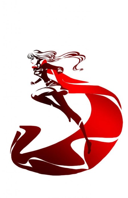 sho murase ilustrações singelas minimalistas espaço negativo mulheres super heroínas Supergirl