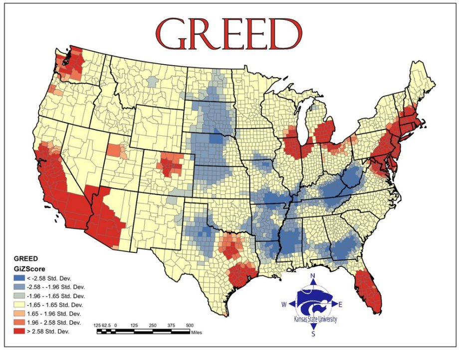 Maps Of Seven Deadly Sins In America