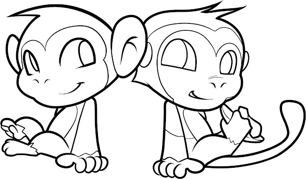 Free Printable Monkey Coloring Pages For Kids For Cute Baby Monkey Coloring  Pages