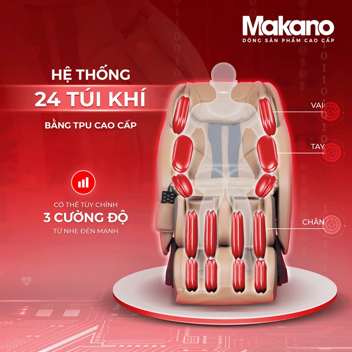 Ghế massage Makano MKGM-10001 có hệ thống túi khí cao cấp
