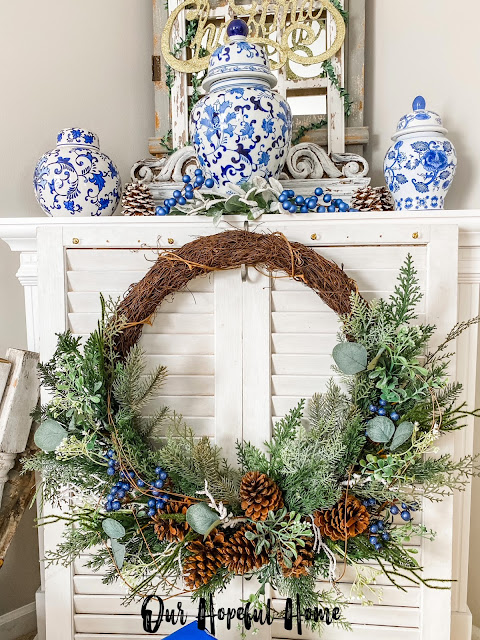 rustic pine winter wreath