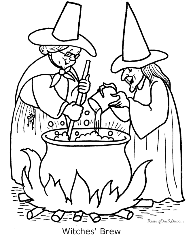  Halloween Witch Coloring Pages Pictures 1