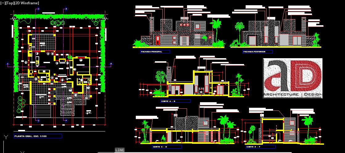  Free  3 Modern  Houses  Design Dwg  02 Architecture Design 