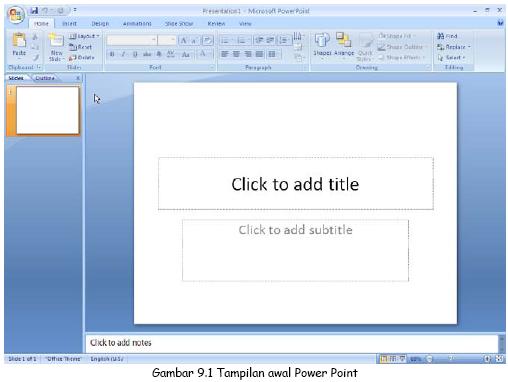 belajar komputer Mengenal Microsoft  Office Power Point  2007 