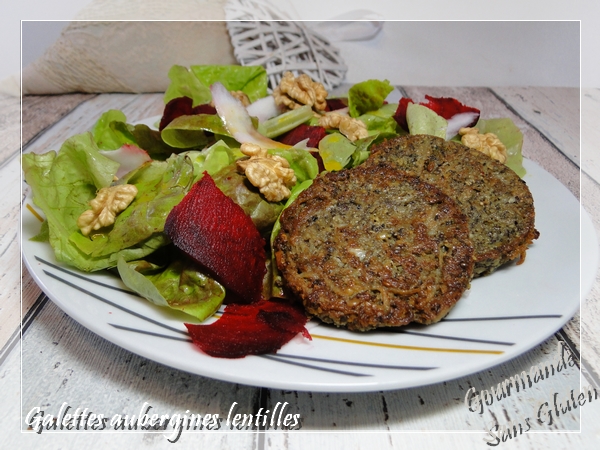 Galette aubergines lentilles ou steak végétarien