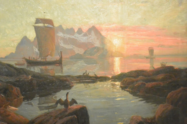 Oslo musée de la marine Thorlof Holmboe (1866-1935) Bateau du Nordland au soleil de minuit