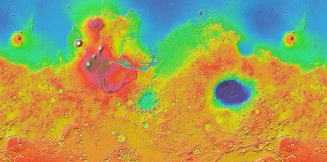 Service the Google Mars provides users with a real-time view a map of the Red Planet.