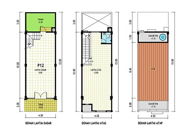  Denah  Rumah  Toko dan Taman Ruko 