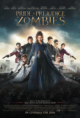 Poster Of English Movie Pride Prejudice And Zombies 2016 300MB 720P BRRip Full Movie Free Download Watch Online At WorldFree4u.Com