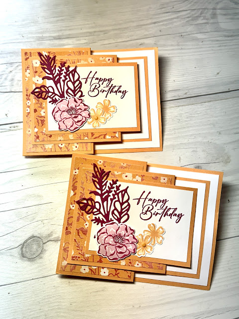 Floral greeting card using two of the stamps sets from Stampin' Up! Unbounded Beauty Suite Collection