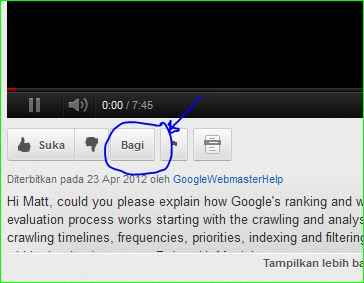 cara membagikan video youtube ke blog