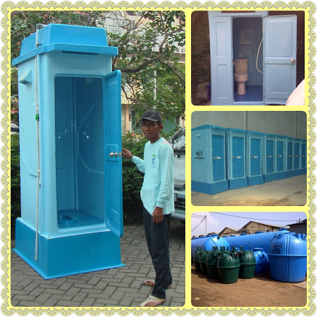 portable toilet fiberglass, flexible toilet frp, wc sementara, toilet proyek, urinoir, wc duduk, jongkok, septic tank biotech, sewage treatment plant biotech
