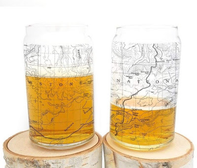 This Can Glasses By Black Lantern Has America's Most Famous National Parks Topographic Map