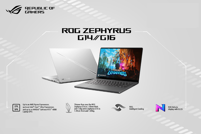 ASUS ROG Zephyrus G14/G16 2024 launched in PH: Ryzen 8000,  Intel Core Ultra 9, up to RTX 4080, price starts at PHP 129,995
