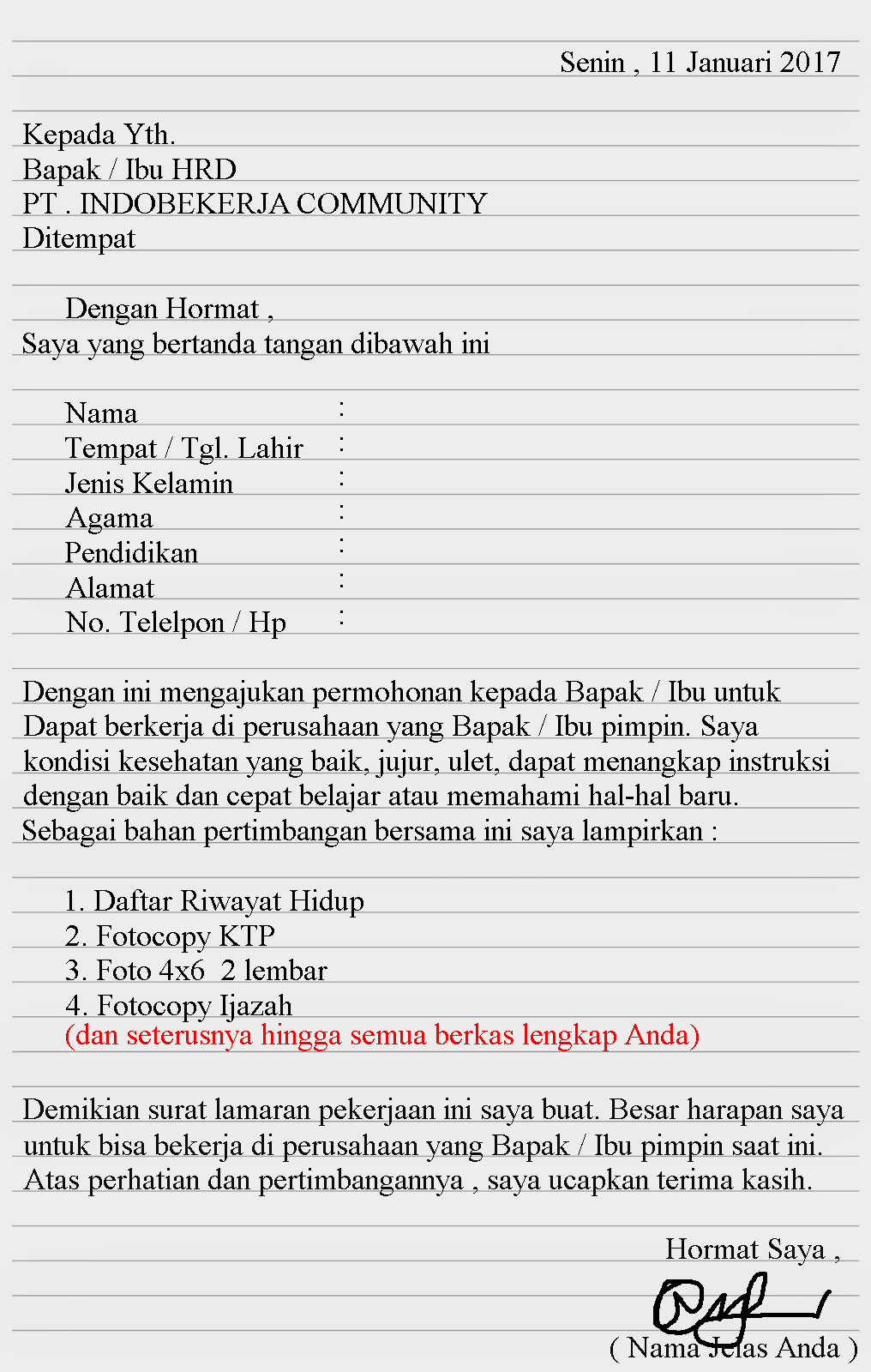 Contoh Curriculum Vitae.CV Tubagus Dimas Engineering 