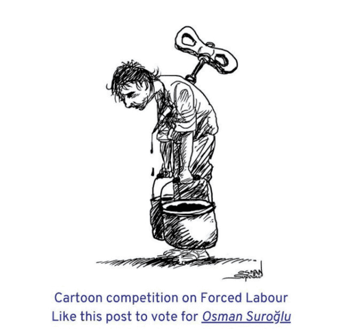 Egypt Cartoon .. Voting begins for the International Cartoon Competition on Forced Labour