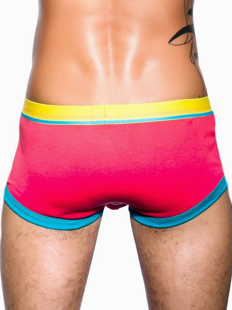 Andrew Christian Color Vibe Sports Boxer Underwear Coral Back Cool4Guys