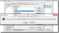 Customize Address List-Delete Field