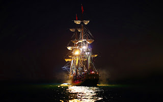 PIRATE SHIP AT NIGHT