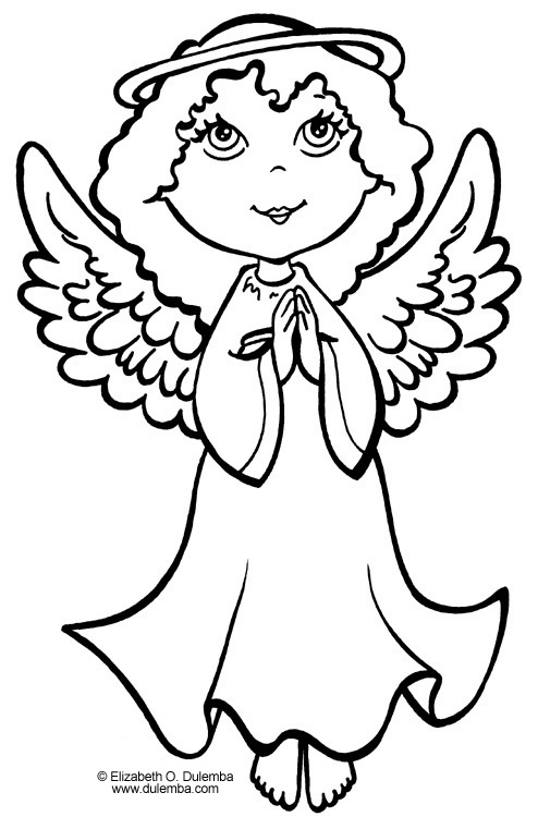 Free Printable : christmas angel colouring pages