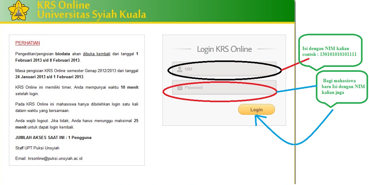 Unsyiah Haba: Tutorial Pengisian Biodata On Line bagi 