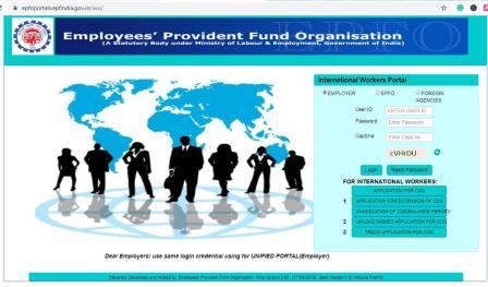 Employees Provident Fund Organization (EPFO) for International Workers