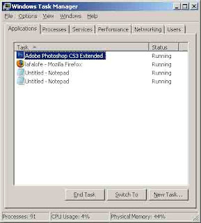 task manager, lihat proses