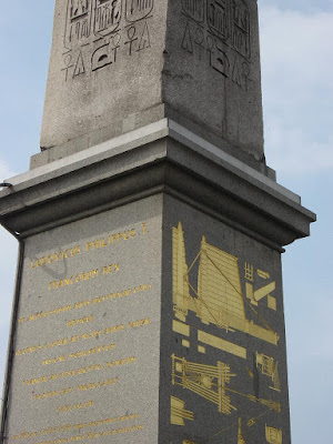Detailing on the Obelisk at Place de la Concorde shows how it was transported to France