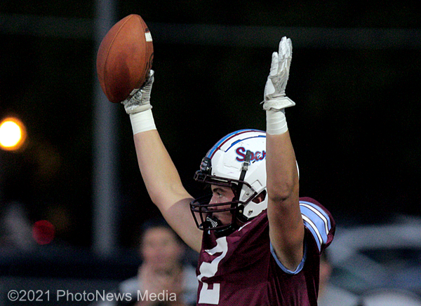 Spartans' Griffin Roesch celebrates a TD