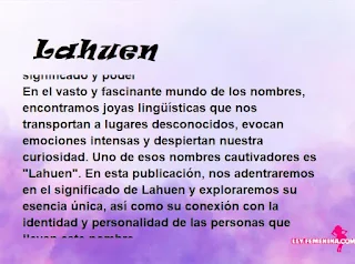 significado del nombre Lahuen