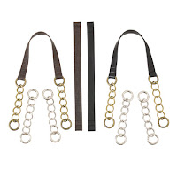 Miche Interchangeable Handle Straps - Black and Brown - with Silver and Antique Brass Chains
