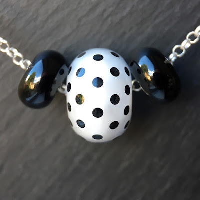 Lampwork glass and sterling silver necklace by Laura Sparling