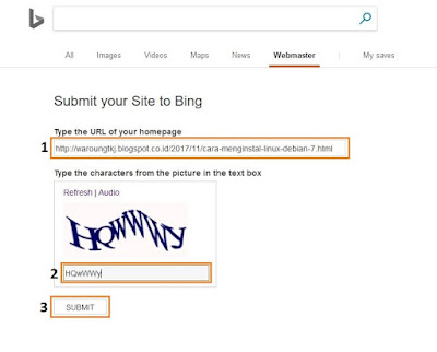 Mudahnya Submit Url di Bing Web Mastertool