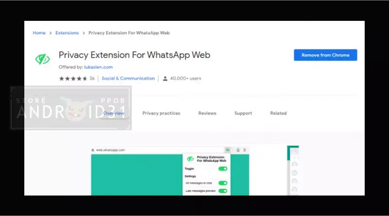 ekstensi Privacy Extension For WhatsApp Web