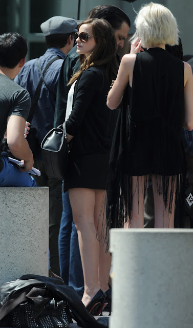 Emma Watson in Black Mini Skirt